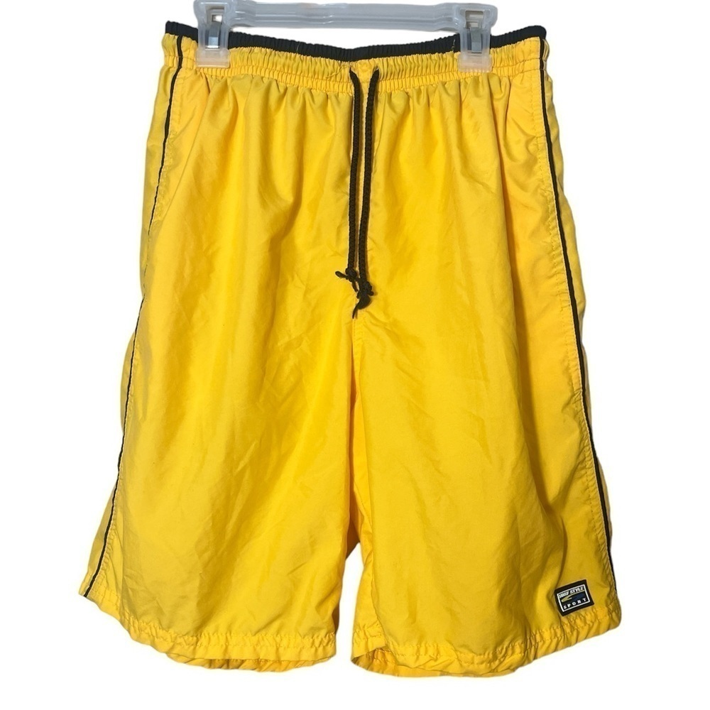 Vintage Surf Style‎ Board Swim Trunks Yellow Size Large Retro Y2K Surf Beach